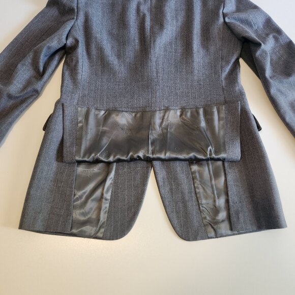 Givenchy Gentleman for Chequers Vintage Blazer Suit Jacket Gray Pinstriped 42R - Picture 8 of 16